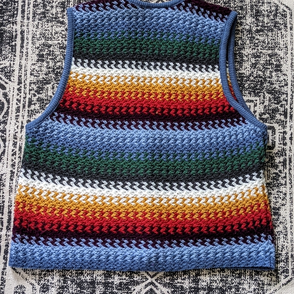 SOLD Crochet Knit Sweater Vest Earthy - Picture 4 of 16